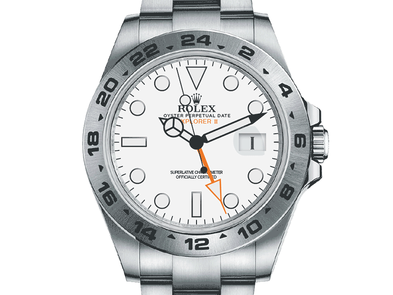 Пример работы мужских механических часов Rolex Explorer II