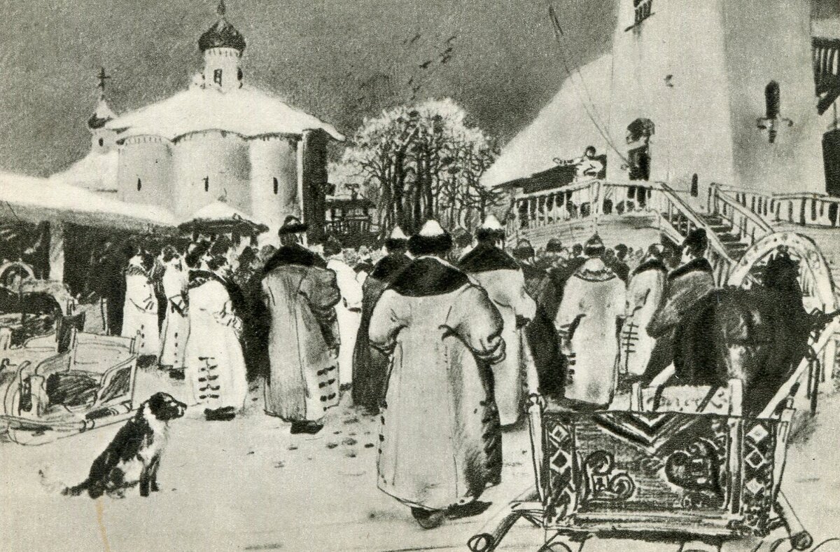«Новгородское Вече» (А. П. Рябушкин, конец XIX века) https://ru.wikipedia.org/wiki/File%3AVeche_of_Novgorod.jpg