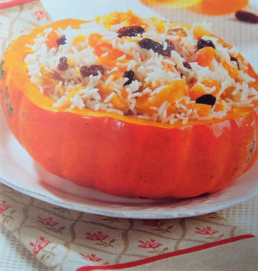 Вот так будет выглядеть тыква с кашей