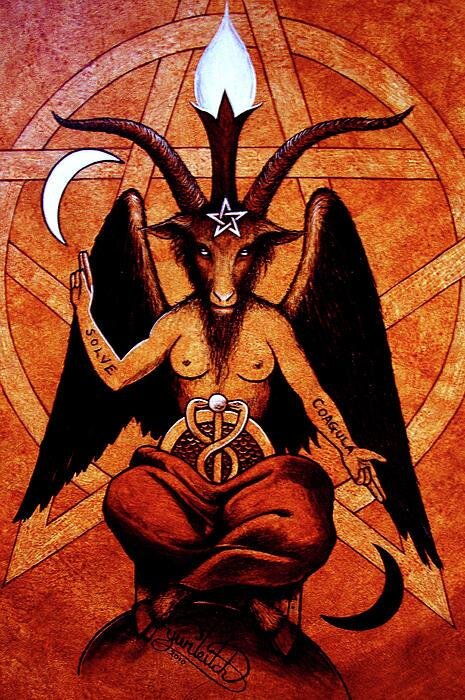 XV аркан Таро, начиная с колоды Э. Леви, изображается с демоном Бафометом, источник: https://www.chess.com/ru/member/zamoran