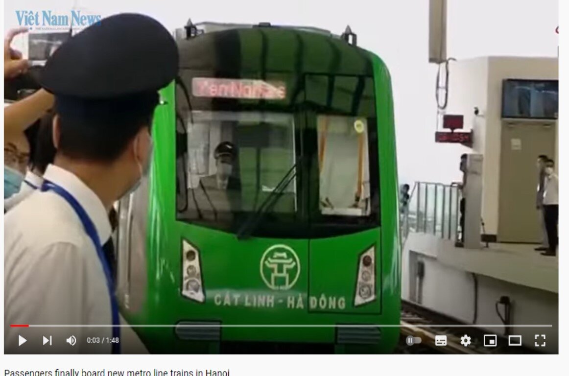 Ханой, метро, скрин из вьетнамских новостей