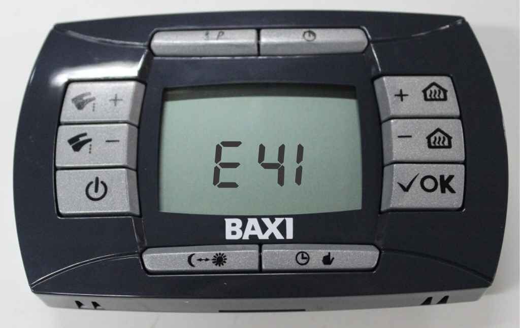 Ошибка е 41 на панели управления котлом baxi