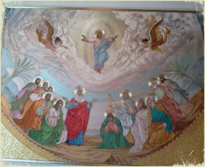 вышитая икона Вознесения Господня (фото автора 2015 год)