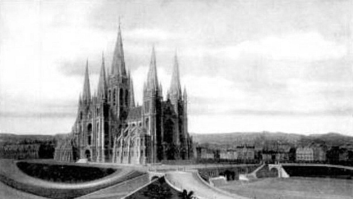 Фотография из Интернета. Неоготический проект базилики (1905).