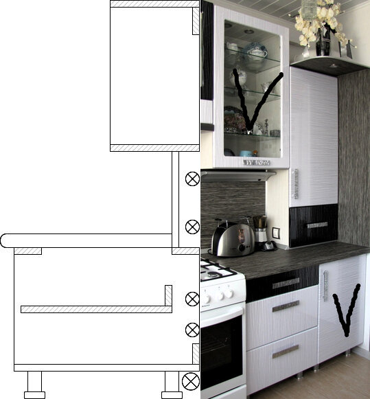 Настенное покрытие для кухни + схема. Личный архив.