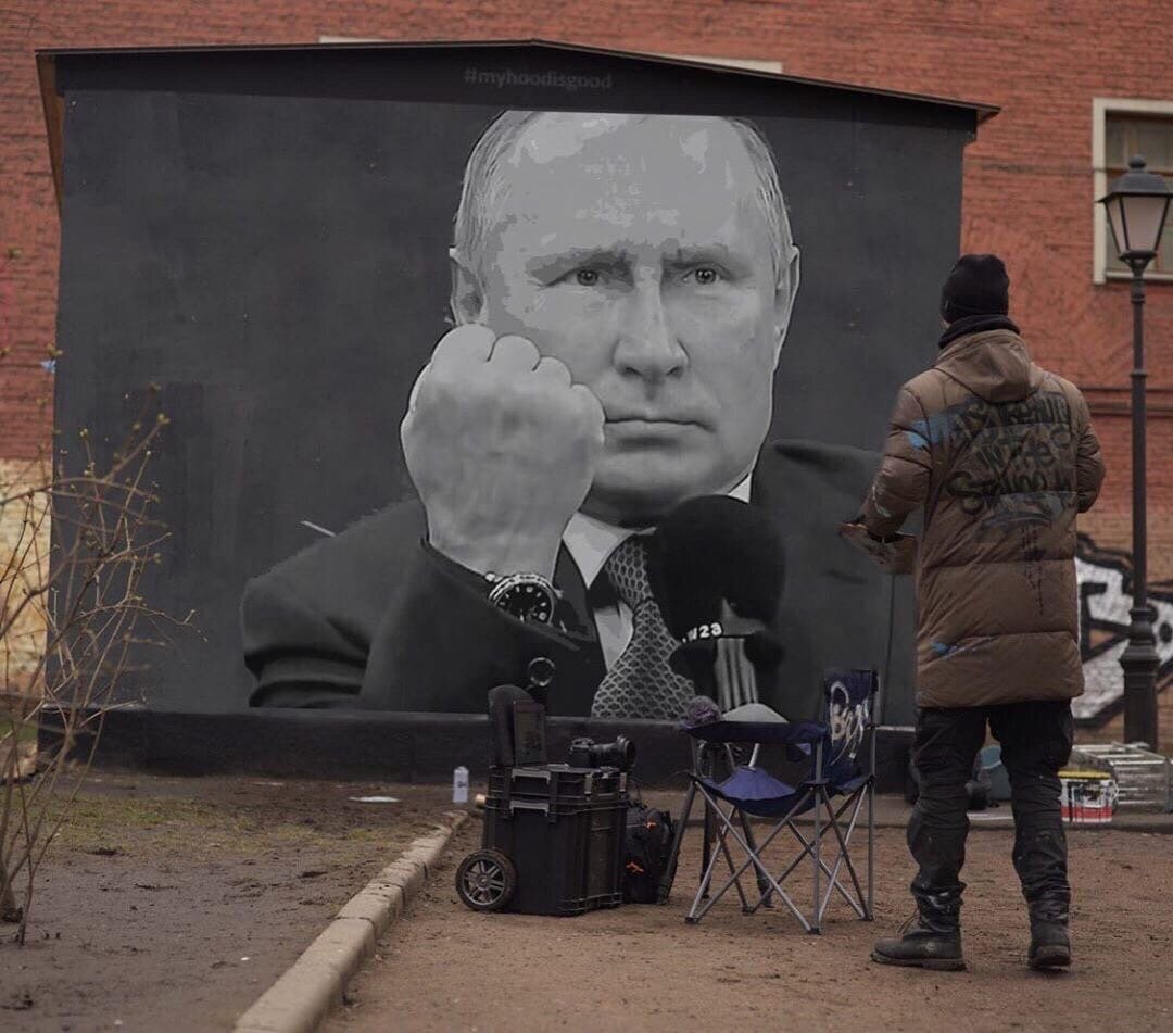 Граффити Путина в Санкт-Петербурге