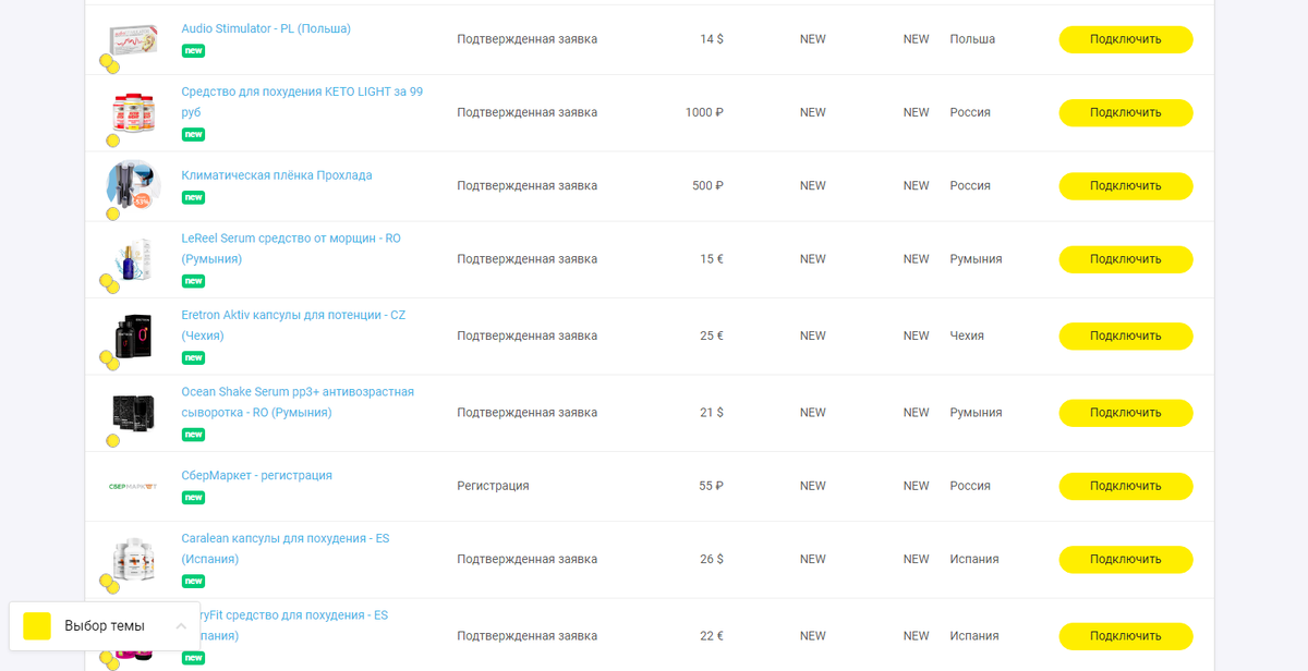 Скрины партнёрки.