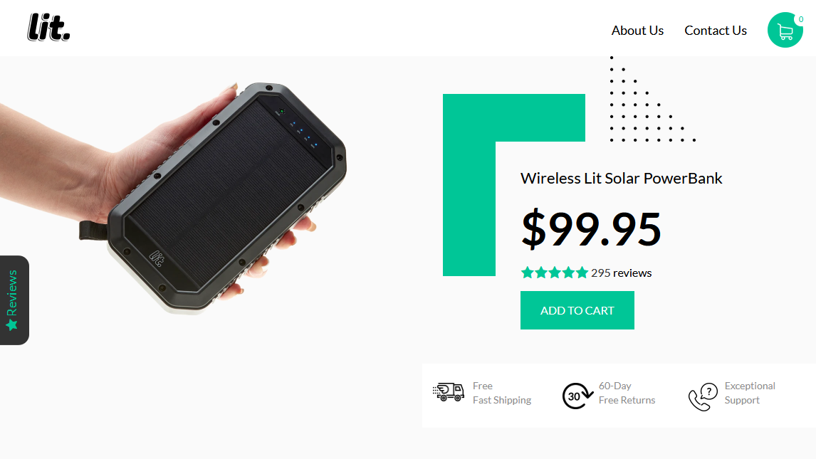 Страница рекламируемого по всему интернету товара