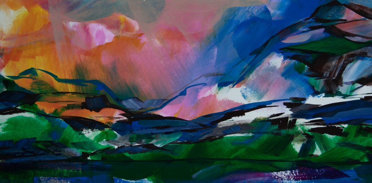 Сергей Галета. Жигулёвские самоцветы. бумага. акварель. 35х75 см.