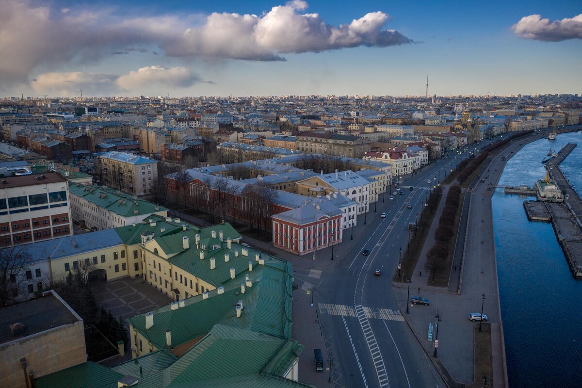 Василеостровский район Санкт-Петербурга. Сады Васильевского острова. Лента на Васильевском острове.