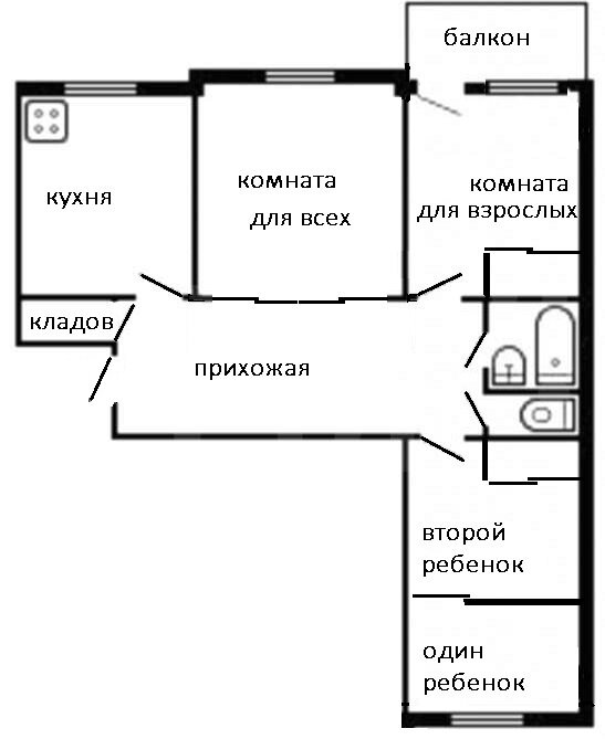 План с дверками