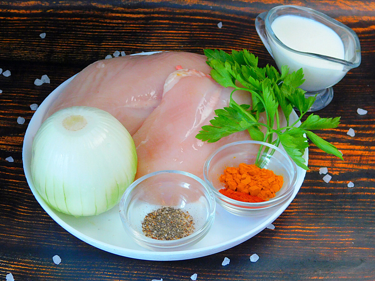 Ингредиенты для приготовления шашлыка из курицы на костре