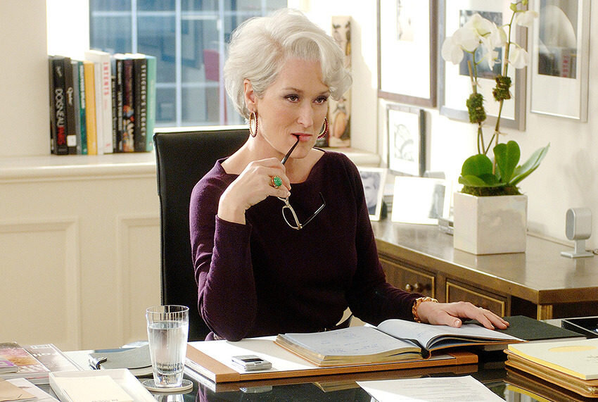 Мерил Стрип в роли Миранды Пристли в фильме «Дьявол носит Prada»