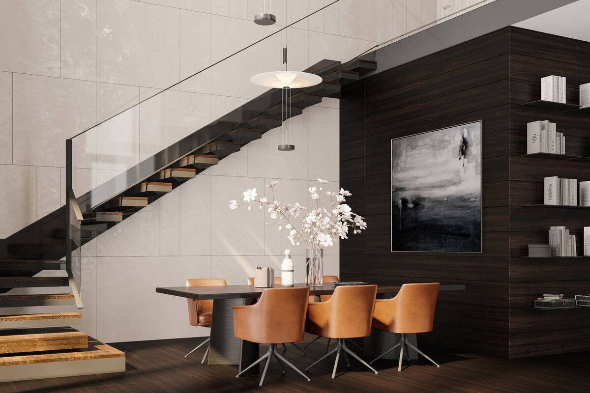 Остальное в обустройстве лестницы — дело вкуса владельцев. Как правило, в проём можно вписать и маршевую, и спиральную, и винтовую конструкцию. Дизайнер Ирина Чернейкина, проект двухэтажной квартиры в ЖК EgoDom