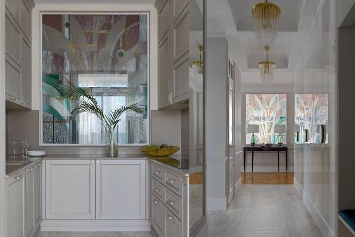 Витраж со стороны кухни и коридора