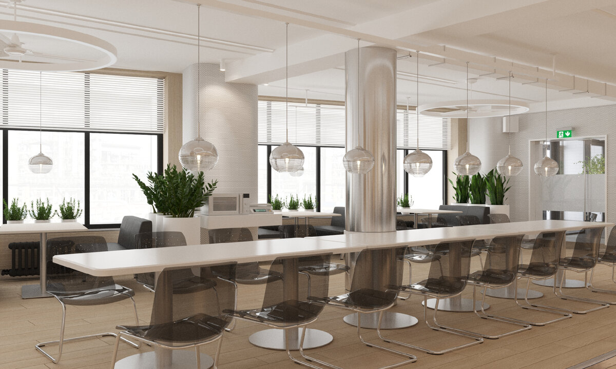 Проект столовой. Филиал «Азот» АО «ОХК «УРАЛХИМ» в городе Березники. 1 этаж.