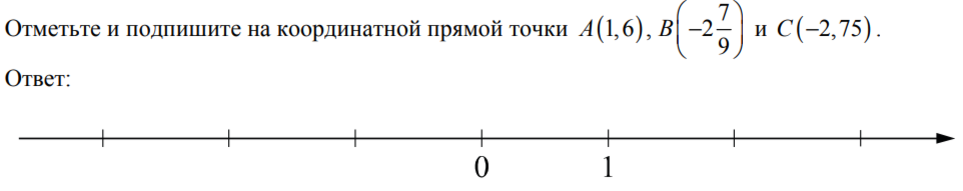 Отметьте и напишите на координатной прямой точки