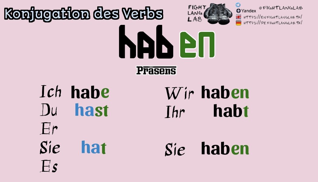 спряжение глагола haben