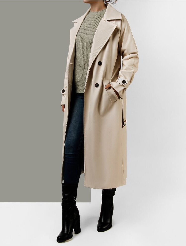 Тренчкот из экокожи 