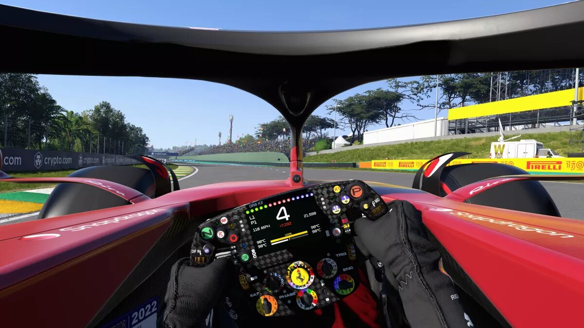 Скриншоты из F1 22, показывающие включение и выключение различных эффектов трассировки лучей (фото предоставлено Codemasters, EA)