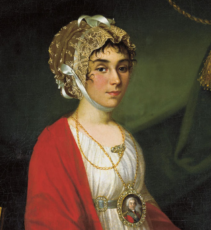 Портрет Прасковьи Ковалёвой-Жемчуговой, Николай Аргунов, 1803, (сс) Wikimedia Commons. Деталь.