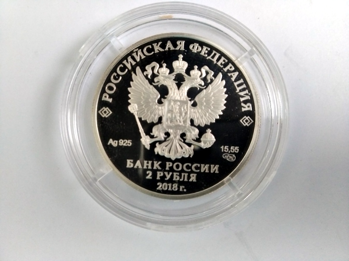2 рубля 2018, 15,55 грамм серебра