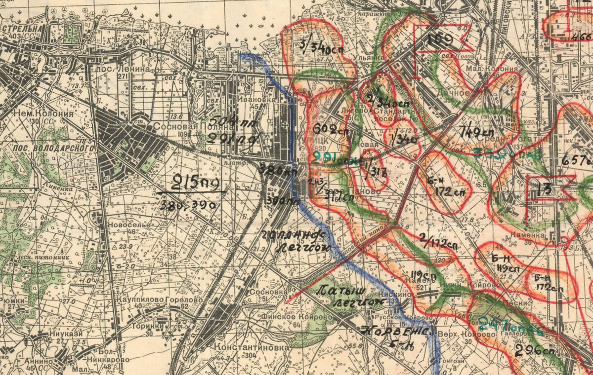 Карта местности с нанесённой обстановкой