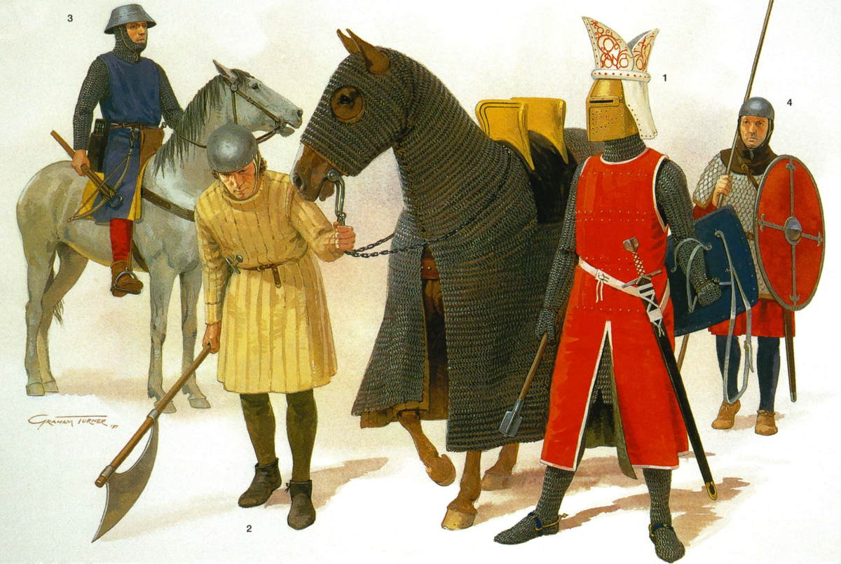 Под номером один - яркий пример суровых священнослужителей того времени: Вальтер фон Герольдсек, епископ Страсбурга, 1262 год. На этом рисунке он изображен в таком виде, в каком, вероятно, водил свое войско в бой.