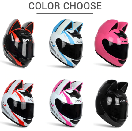 Мотоциклетный шлем с ушками для женщин