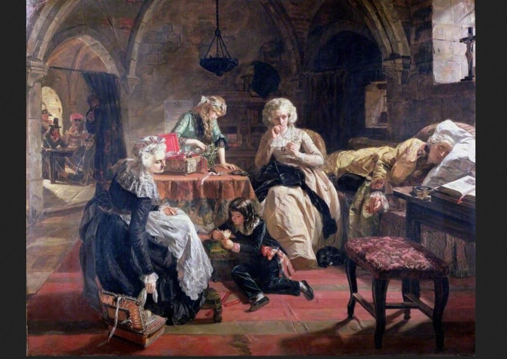 Эдвард Мэтью Уорд "Королевская семья Франции в заточении - Людовик XVI, королева Мария Антуанетта, дофин, дофина и мадам Елизавета, сестра короля", Музей и Художественная Галерея Харрис