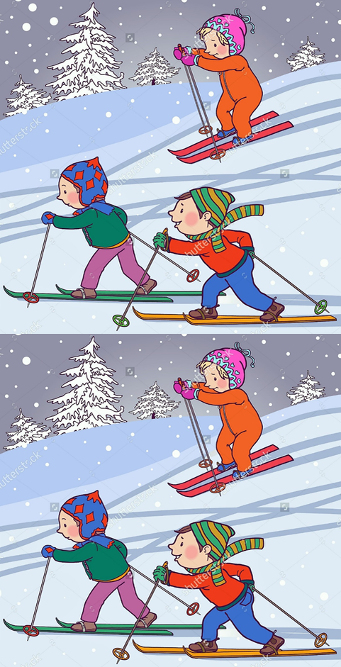 #лыжи #с новым годом #найди 10 отличий 