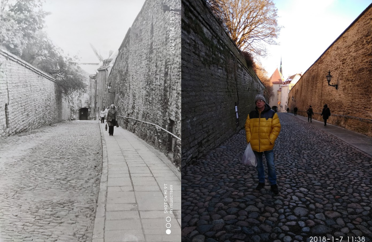 Таллин. Слева -1977 год, справа - 2018 год. Фото из семейного архива
