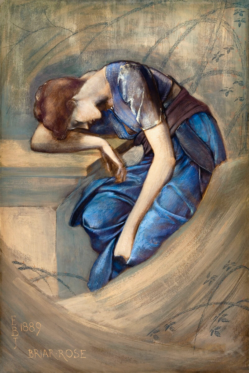 The Briar Rose Series - Study for 'The Garden Court' (1889) painting in high resolution by Sir Edward 