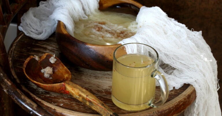 Квас с корнеплодами хрена. 