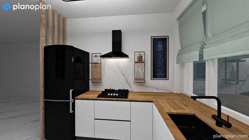 Дизайн кухонь с черными холодильниками (57 фото)