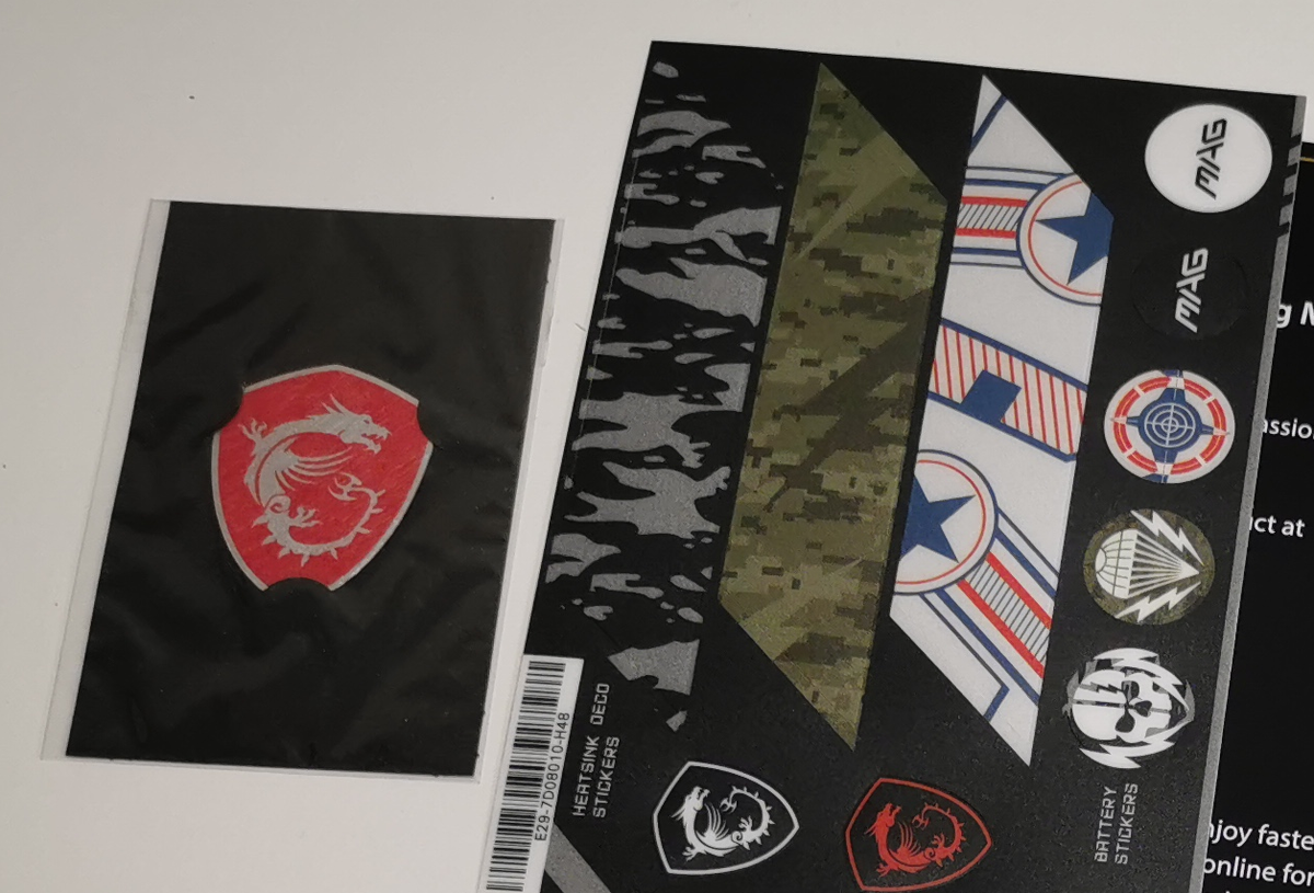 Также имеется множество наклеек