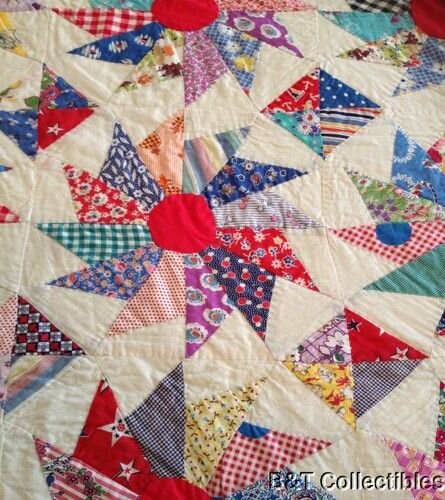 Фрагмент винтажного лоскутного одеяла