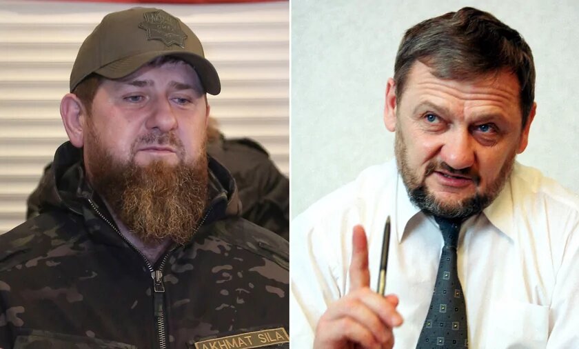 Рамзан Кадыров и его отец Ахмат. 