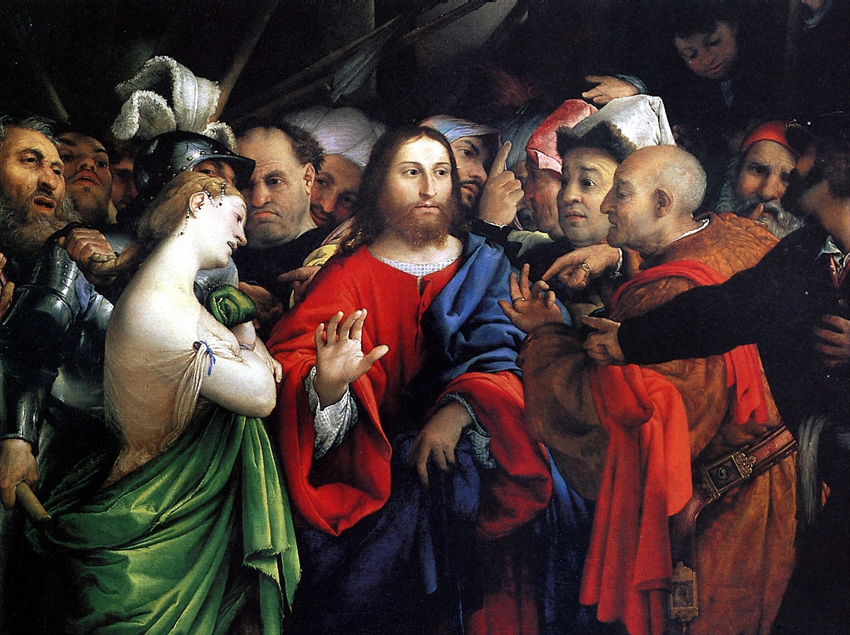 Лоренцо Лотто. «Христос и грешница». 1529. Лувр, Париж