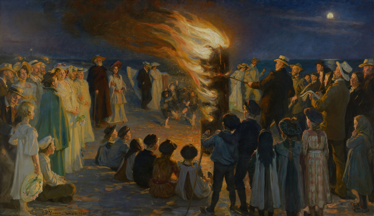 Летний костёр на скагенском пляже. Педер Северин Крёйер, 1906