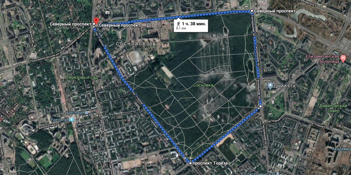 План парка сосновка