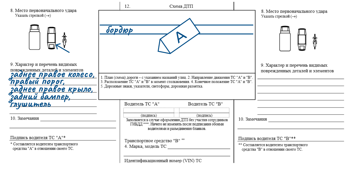 Схема дтп бланк распечатать Схема дтп бланк Схемы 1