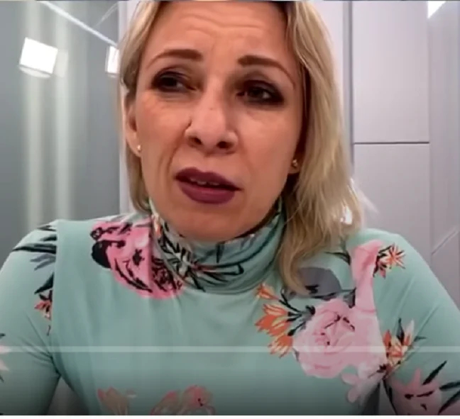 Мария Захарова во время того самого интервью. Фото из Интернета