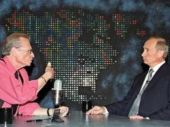 Путин у Ларри Кинга, в Америке, после трагедии с "Курском"