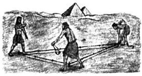 Способ построения прямоугольного треугольника на местности.