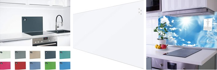Кухонный  магнитный экран-стекло с  функцией маркерной доски. Германия. 