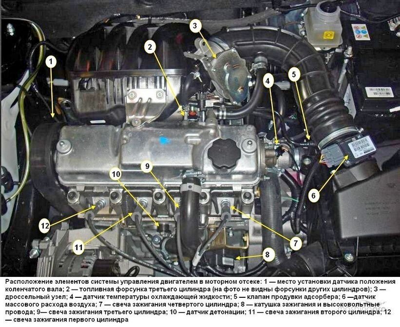 Элементы системы управления двигателем