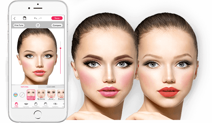 YouCam Makeup — это фоторедактор с поддержкой AR, который позволяет пользователям красиво наносить косметику на свое лицо