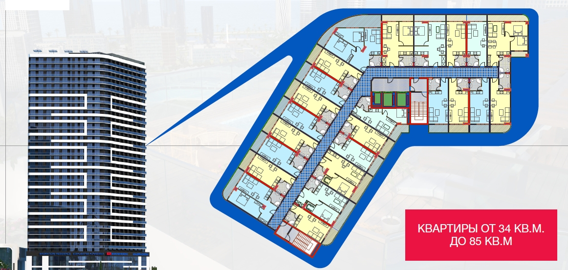 Уникальный дом - умный дом!  Mitsubishi - Лифты - обозначены зеленным цветом! Спуск в подземную парковку! 
