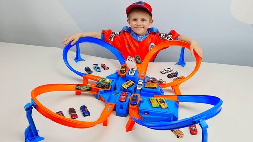 Машинки Hot Wheels и Трек опасный перекрёсток - Даник и Гонки Hot Wheels Criss Cross Crash